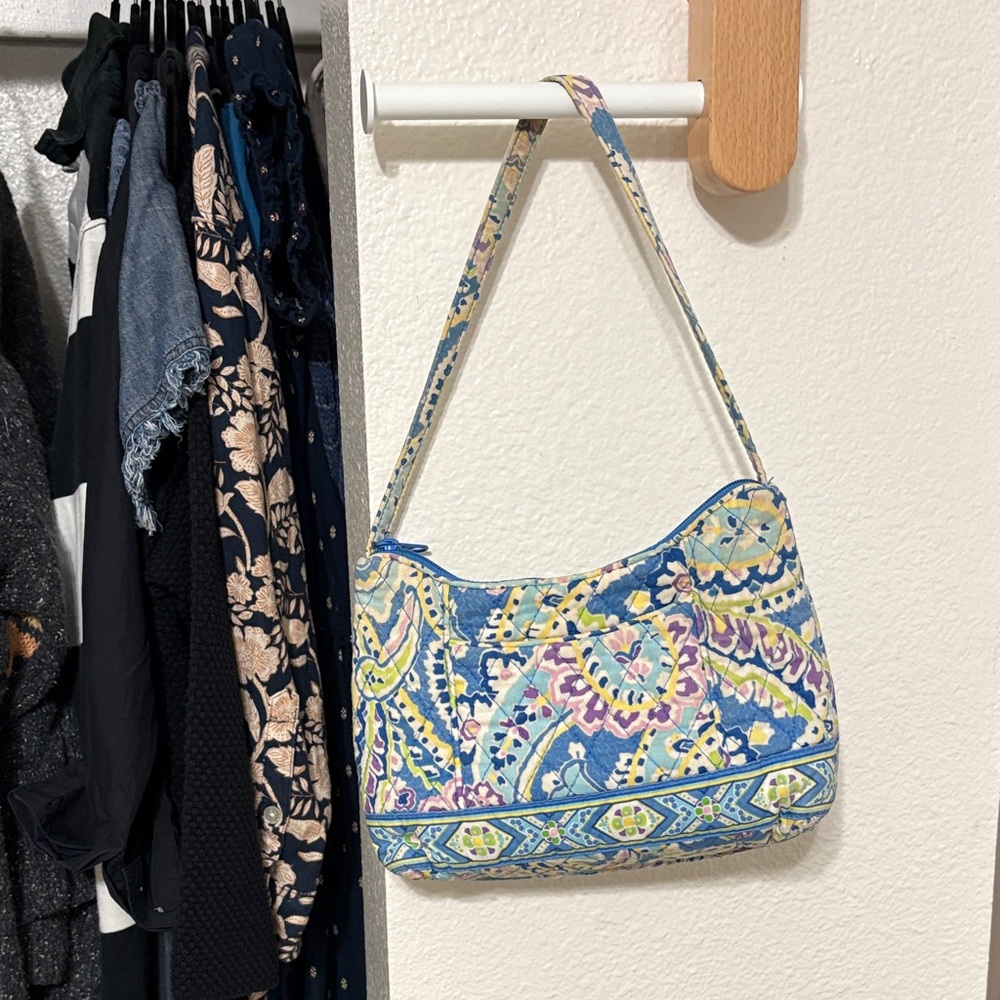 Vera Bradley Quilted Shoulder Bag in Blue, Yellow, Pink and Cream